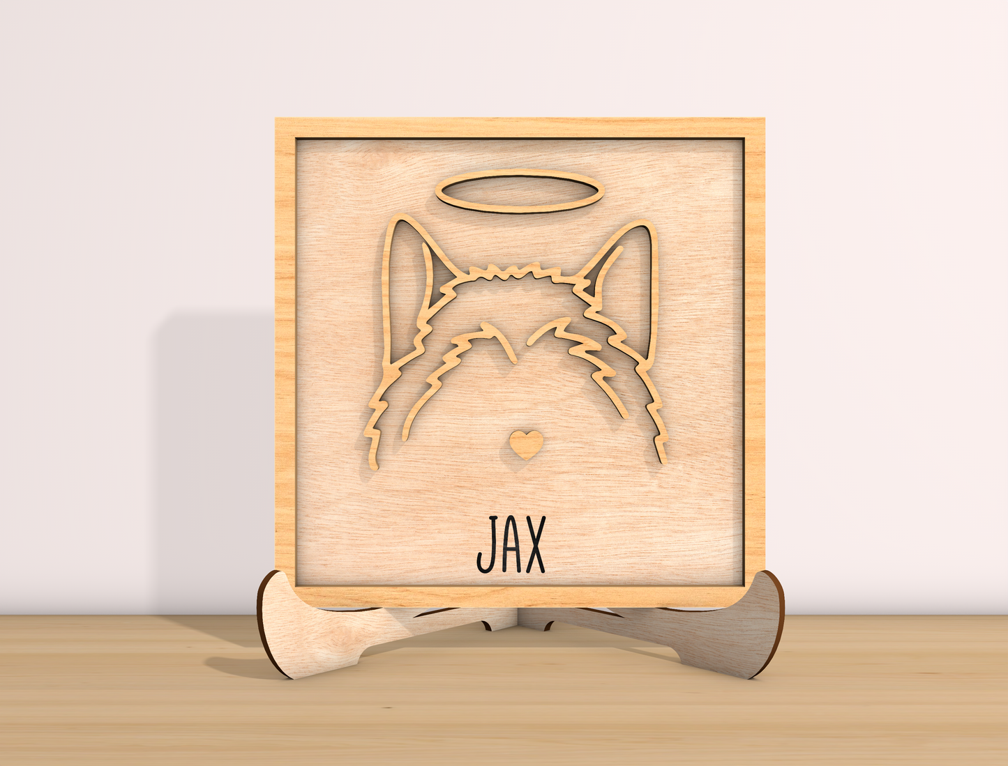 Dog Memorial Halo Sign SVG Laser Cut File for LightBurn