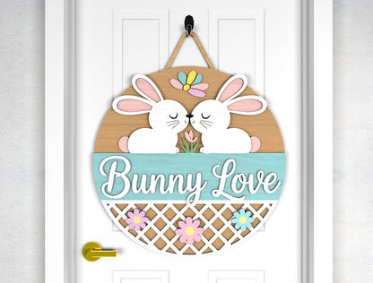 Easter Door Sign Bundle SVG 9 Bunny Faith Egg Designs for LightBurn and xTool