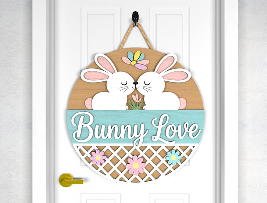 Easter Door Sign Bundle SVG 9 Bunny Faith Egg Designs for LightBurn and xTool