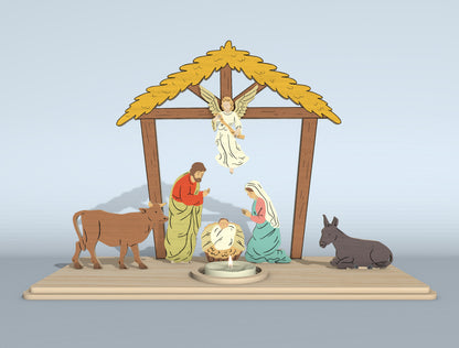 Nativity Scene Tabletop SVG Bundle Laser Cut File for Glowforge xTool LightBurn
