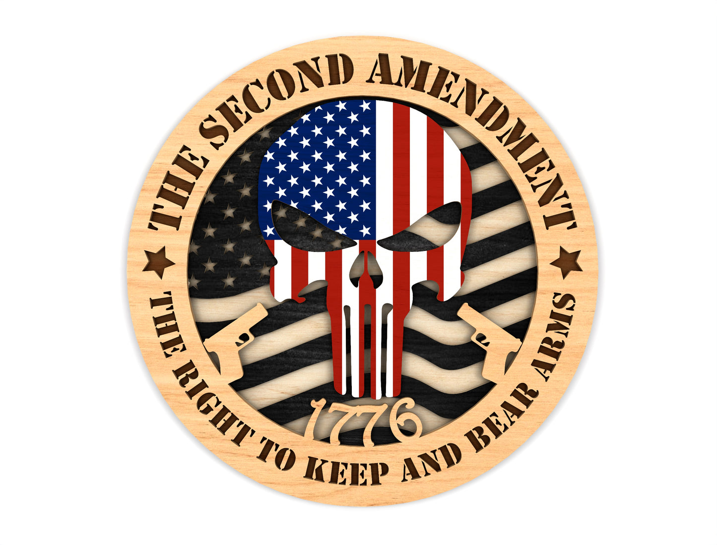Second Amendment Skull SVG Laser Cut File for xTool and LightBurn