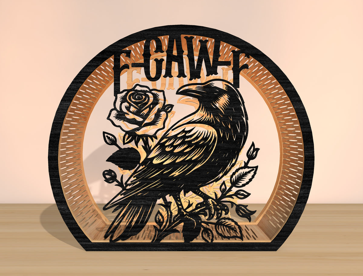F-CAW-F Funny Raven & Rooster Halloween Lantern SVG Bundle 4