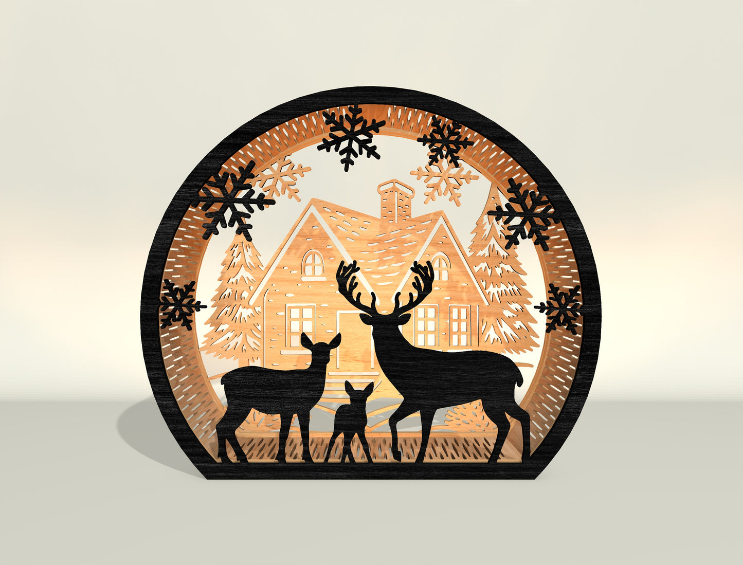 Christmas Santa Scene Lantern Laser Cut File | Ready to Cut | Glowforge, xTool, LightBurn, etc.