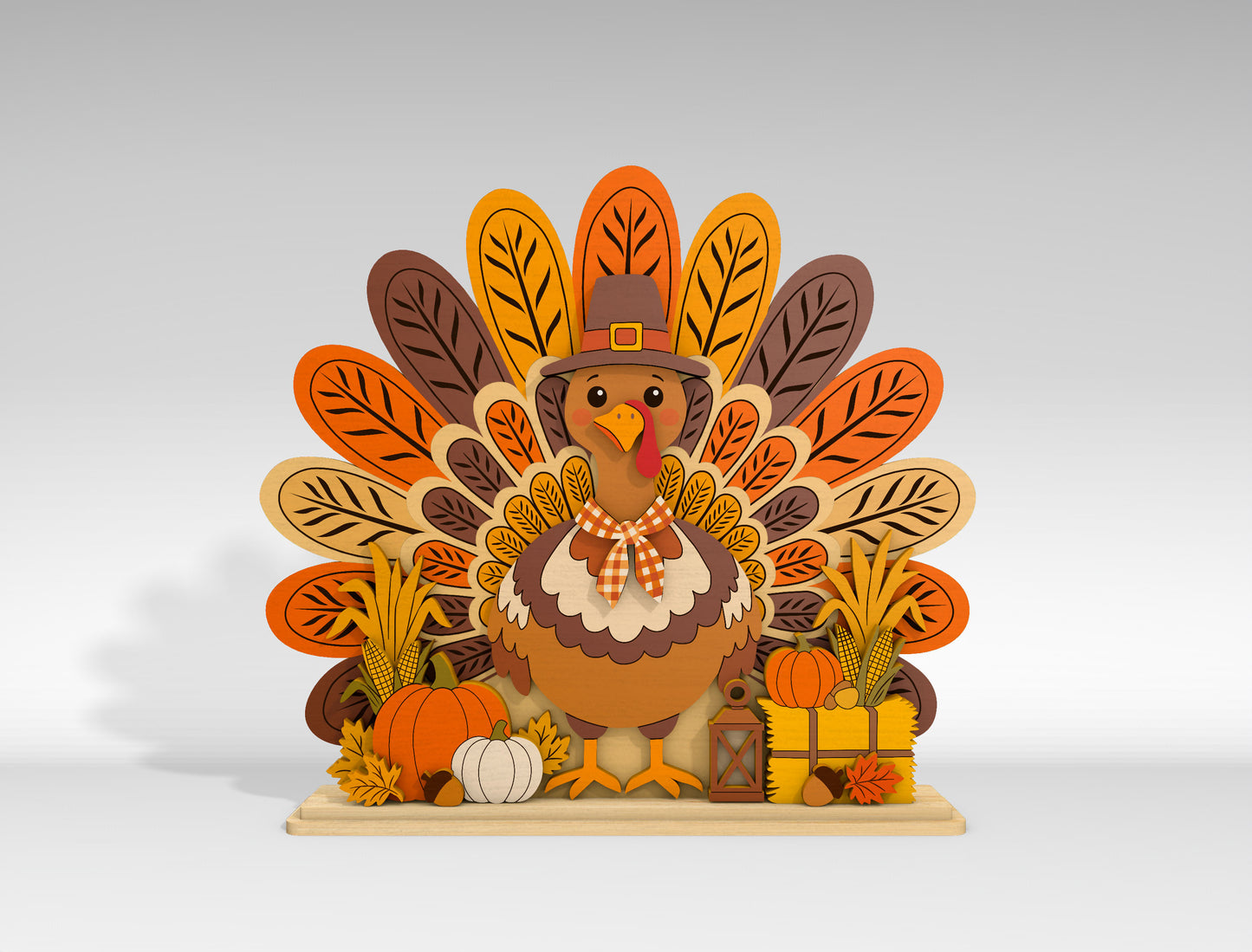 Thanksgiving Fall Scene SVG Bundle for Glowforge xTool LightBurn 5 Designs