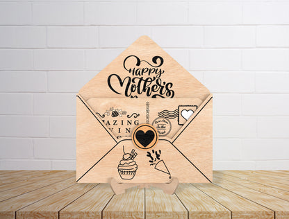 Mother's Day Envelope Card SVG Laser Cut File for Glowforge and xTool