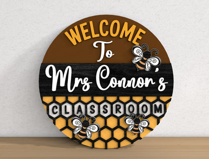 Bee Honeycomb Door Sign SVG Bundle Laser Cut File for Glowforge and xTool