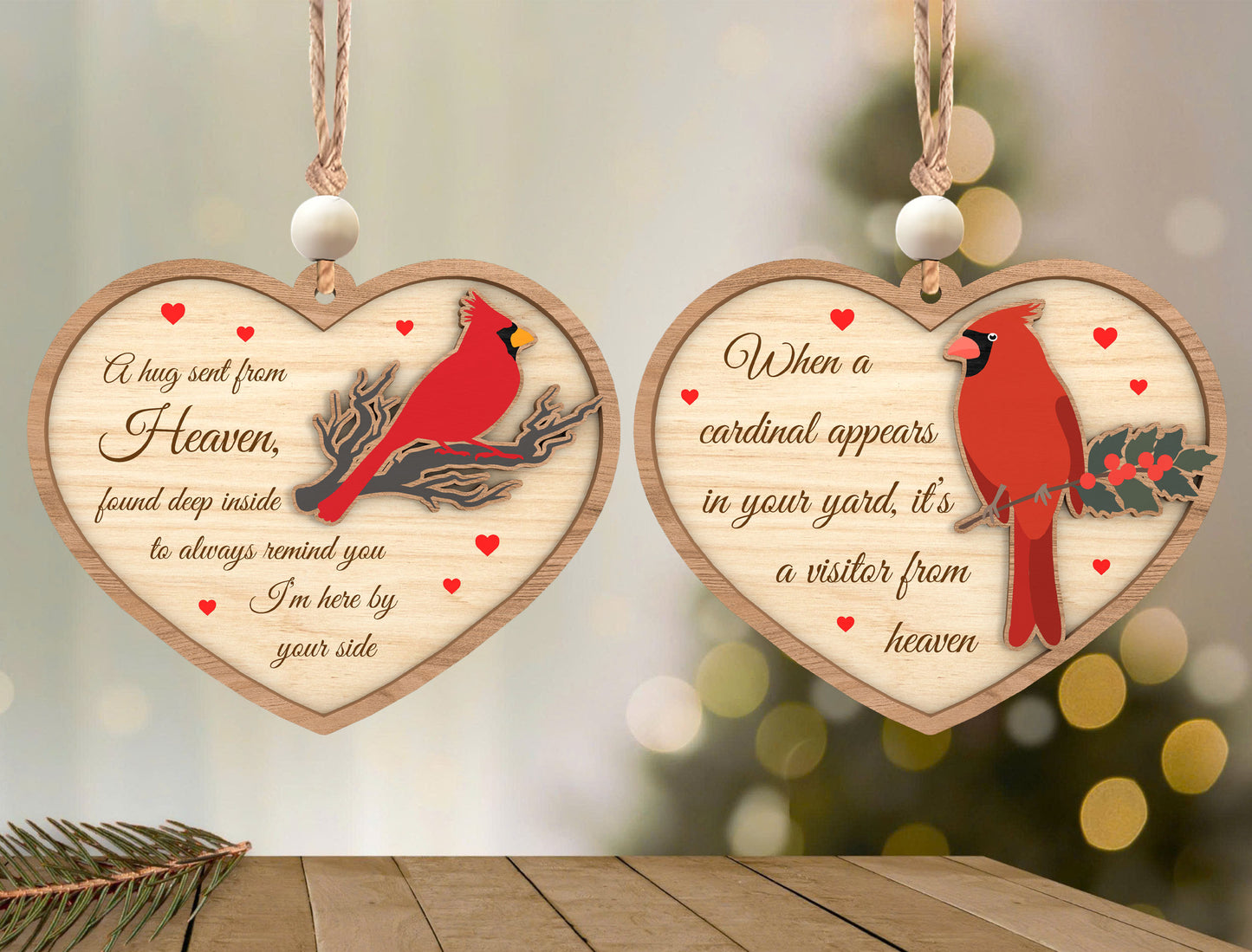 Cardinal Heart Ornament SVG Bundle for Glowforge and xTool