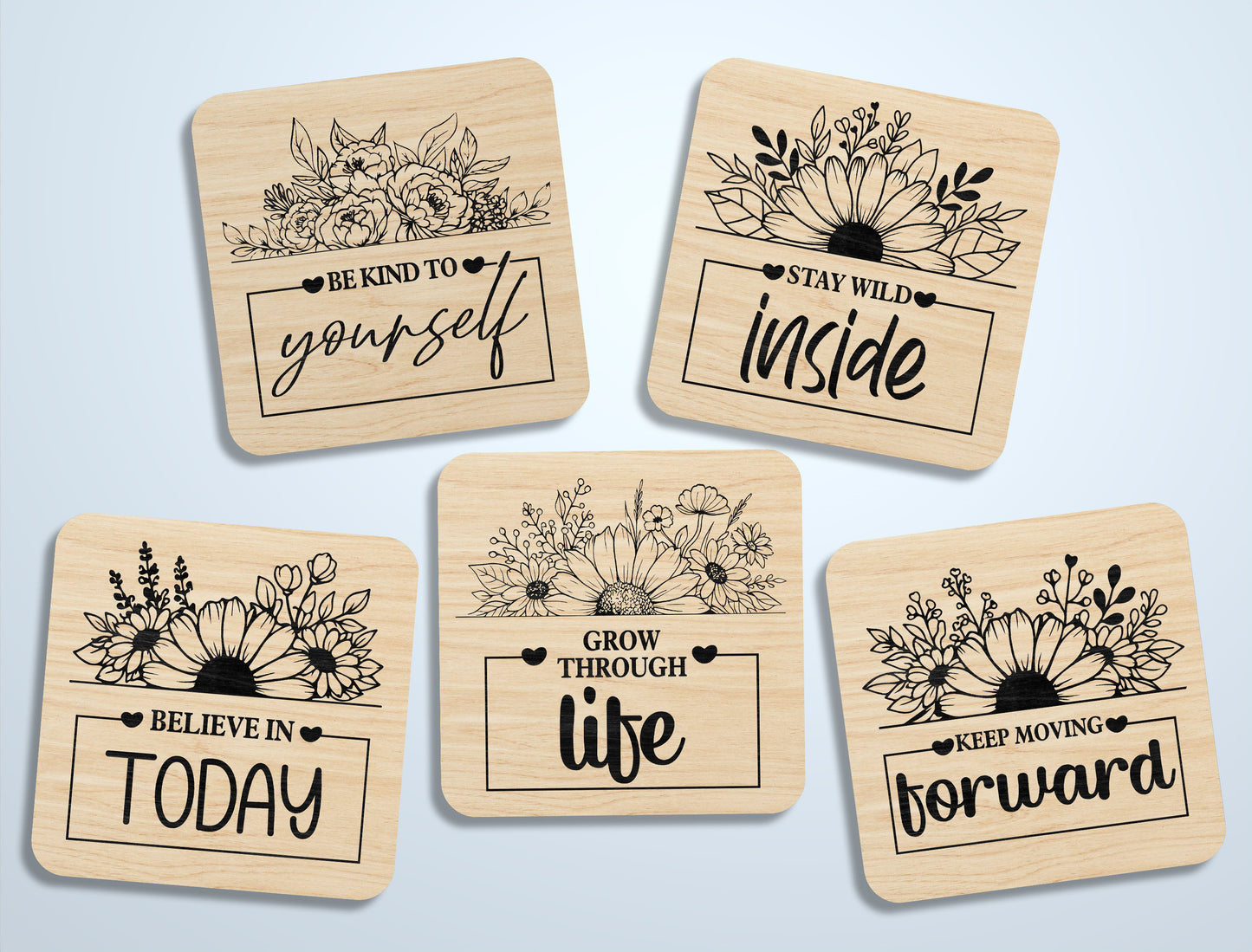 Motivational Fridge Magnet SVG Bundle for Glowforge and LightBurn
