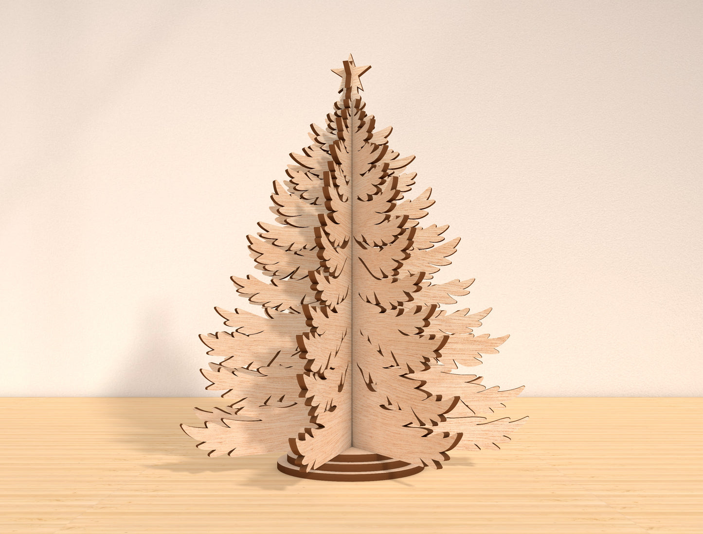 Christmas Tree 3D Tabletop Decor Laser Cut File | Ready to Cut | Glowforge, xTool, LightBurn, etc.