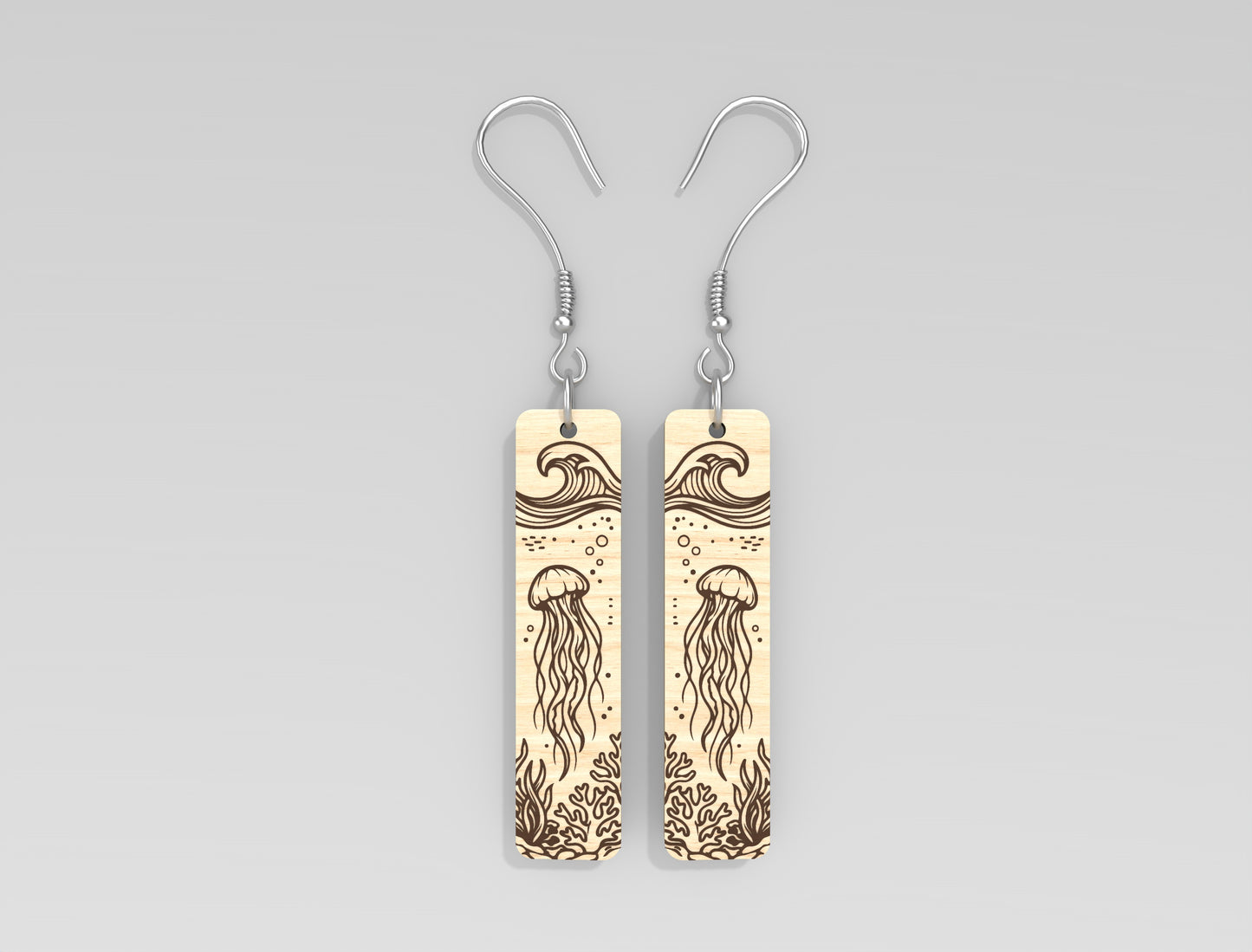 Ocean Animal Earrings SVG Laser Cut File for Glowforge and xTool