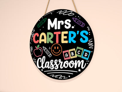Personalized Classroom Door Sign Laser Cut File for Glowforge and xTool