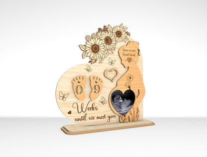 Pregnancy Countdown Plaque SVG Laser Cut File for xTool and LightBurn