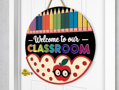 Classroom Door Hanger SVG Laser Cut File for Glowforge and xTool