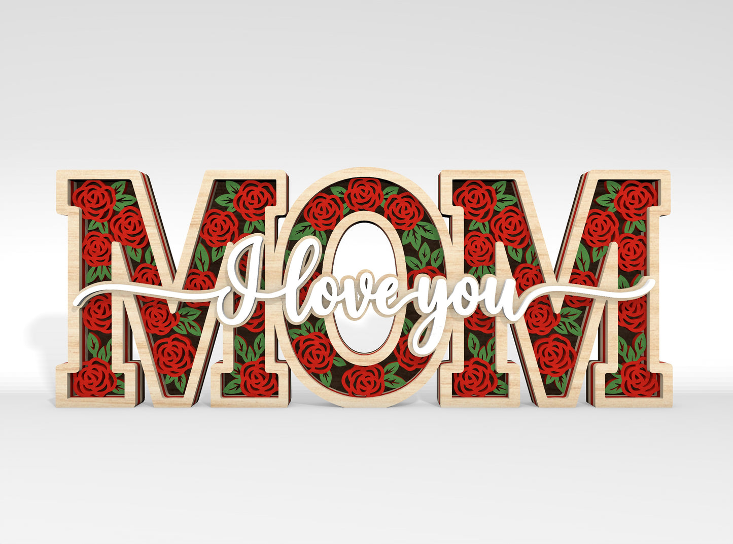 Multilayer I Love You Word Art SVG Bundle for Glowforge and xTool