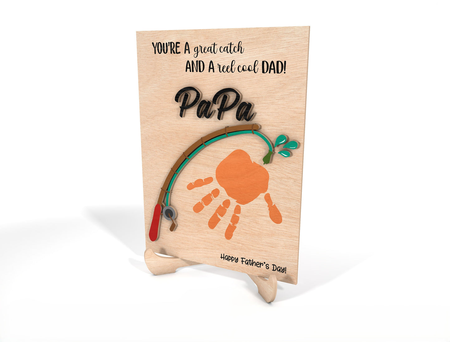 Father’s Day Handprint Sign SVG for Glowforge Laser Cut Files