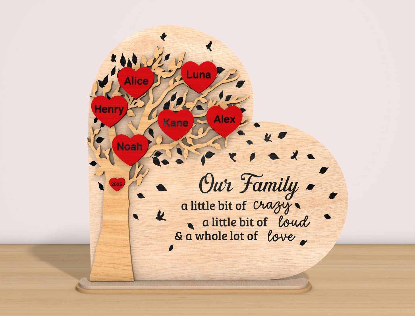 Family Tree Heart Sign SVG Bundle Our Family Quote for LightBurn