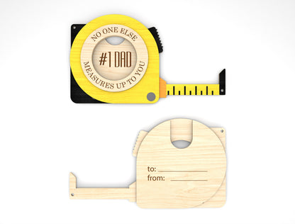 Dad Tape Measure Gift Card Holder SVG Laser Cut File for xTool and LightBurn