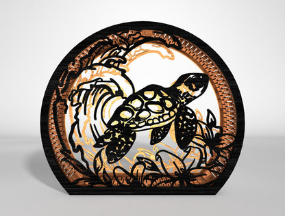 Sea Lantern SVG Bundle with Tropical Ocean Scene Laser Cut Files