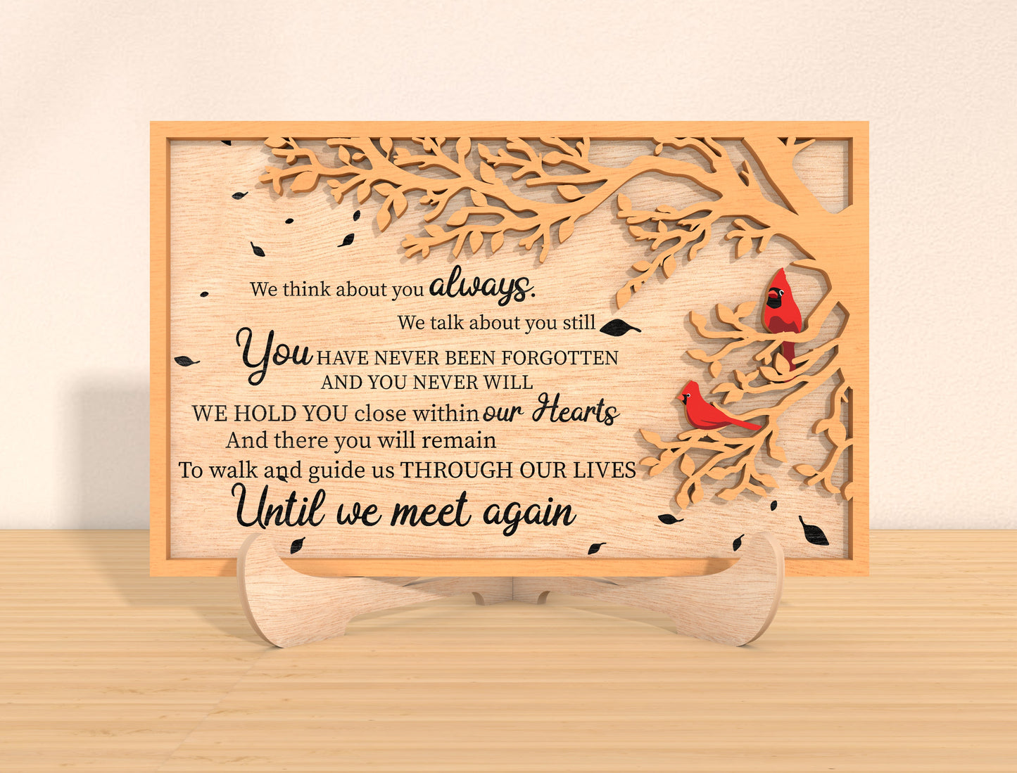 Cardinal Memorial Tabletop Sign SVG Family Tree Laser Cut File for Glowforge and LightBurn