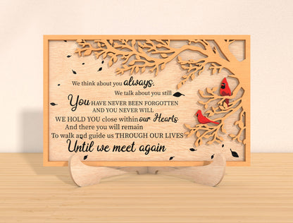 Cardinal Memorial Tabletop Sign SVG Family Tree Laser Cut File for Glowforge and LightBurn
