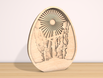 Multilayer Easter Cross Scene SVG Christian Sunrise for Glowforge and xTool