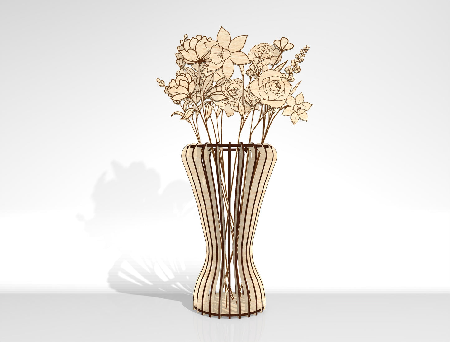 Flower Vase SVG Bundle Laser Cut File for xTool and Glowforge