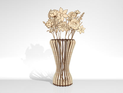 Flower Vase SVG Bundle Laser Cut File for xTool and Glowforge