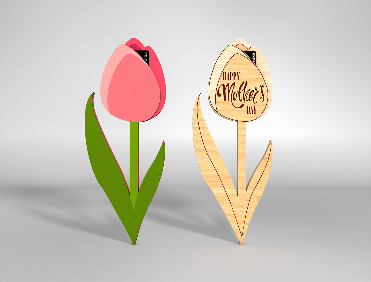 Tulip Gift Card Holder SVG Mother's Day Flower for Glowforge