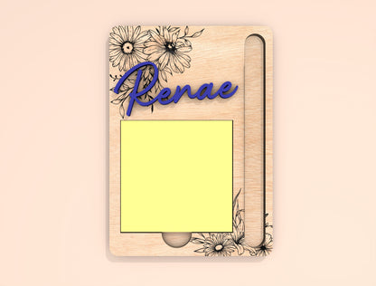 Personalized Teacher Sticky Note Holder SVG BundleLaser Cut File for Glowforge and xTool