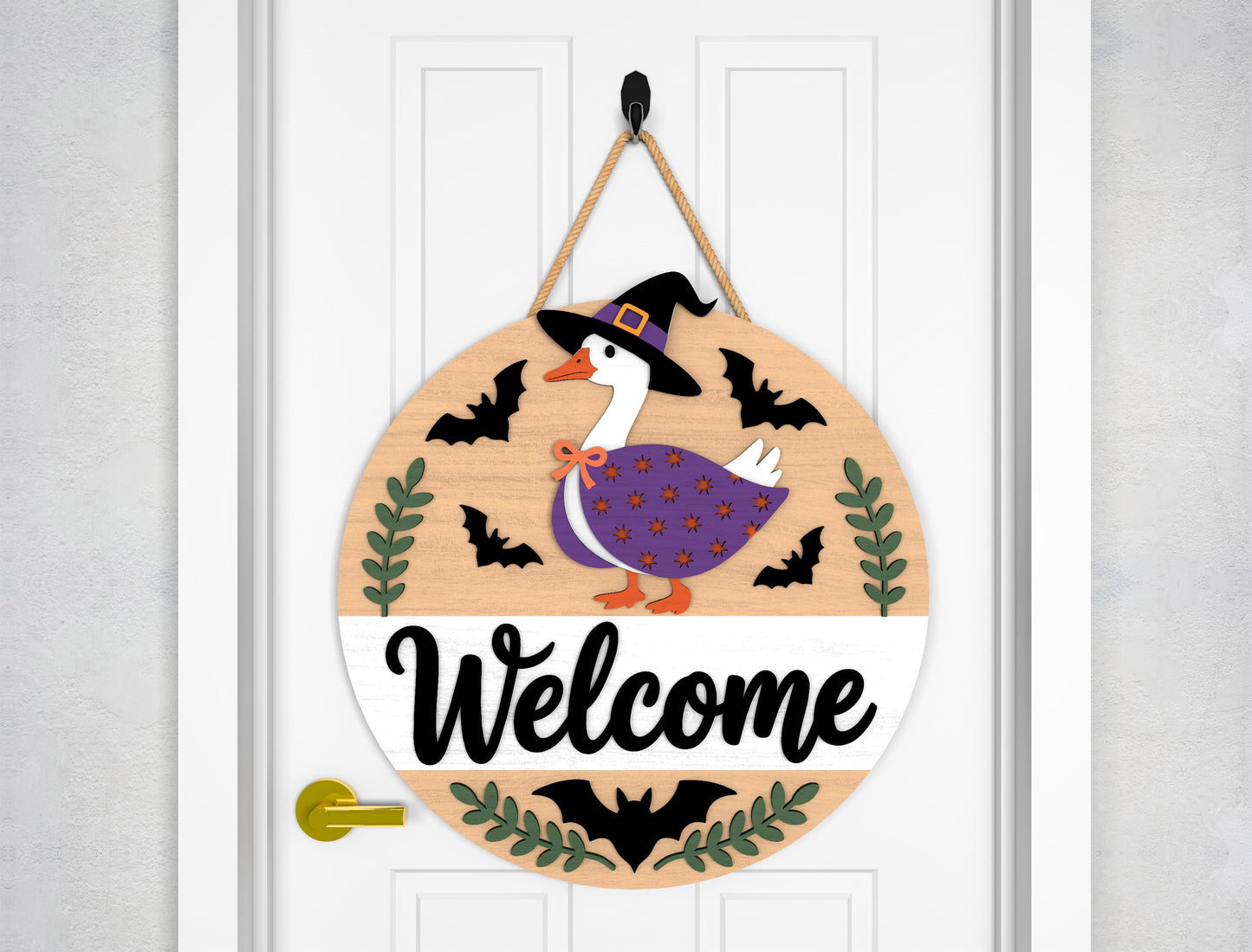 2 Owl Halloween Door Sign SVG Welcome Laser Cut Bundle for LightBurn