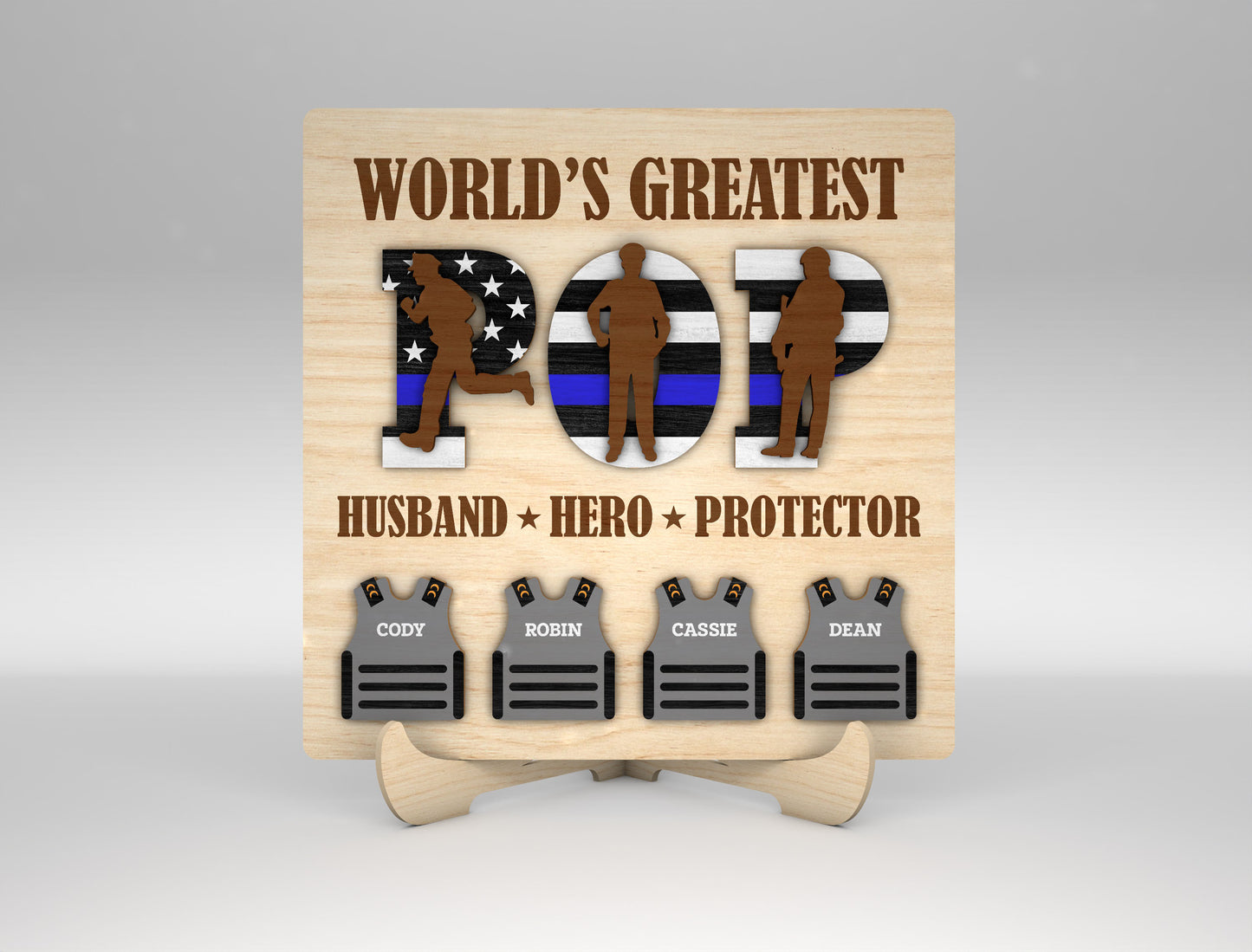 Police Dad Sign SVG Laser Cut File for Glowforge and LightBurn