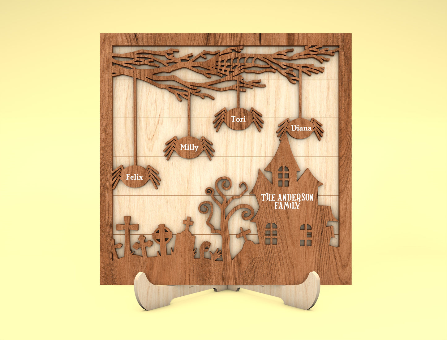 Personalized Halloween Spider Family Multilayer SVG 2 to 10 Spiders for LightBurn xTool