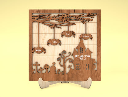 Personalized Halloween Spider Family Multilayer SVG 2 to 10 Spiders for LightBurn xTool