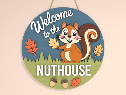 Welcome to the Nuthouse Squirrel SVG Set for Glowforge xTool LightBurn | 2 Designs