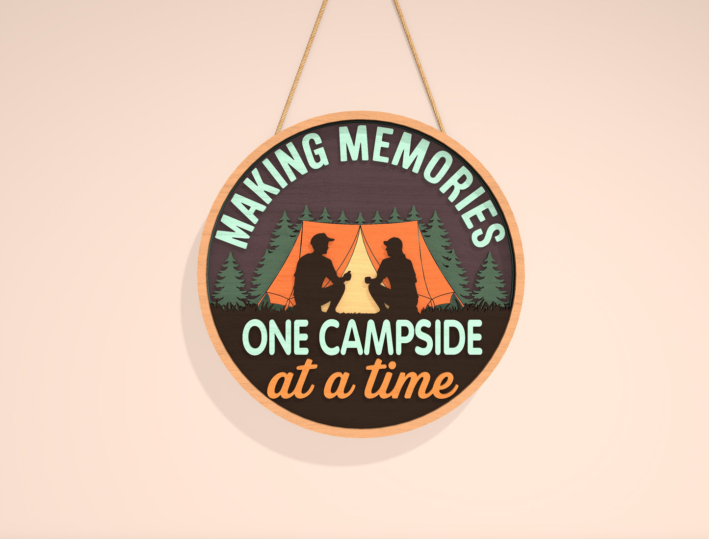 Camping Door Sign Bundle SVG for LightBurn and Glowforge Laser Cut File