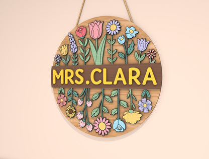Personalized Rustic Classroom Door Sign SVG Laser Cut File for Glowforge and xTool