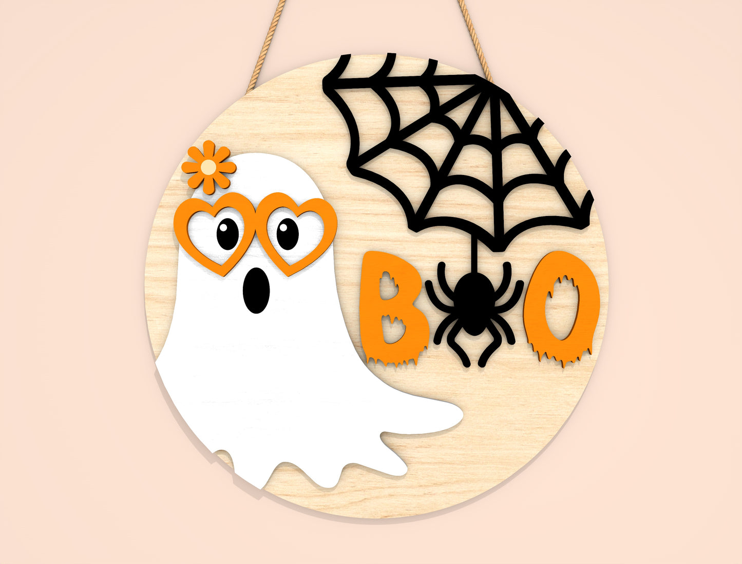 Halloween Ghost Door Hanger SVG Bundle for Glowforge LightBurn