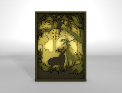 Forest Wall Hanging SVG Multilayer for Glowforge and xTool Laser Cut File