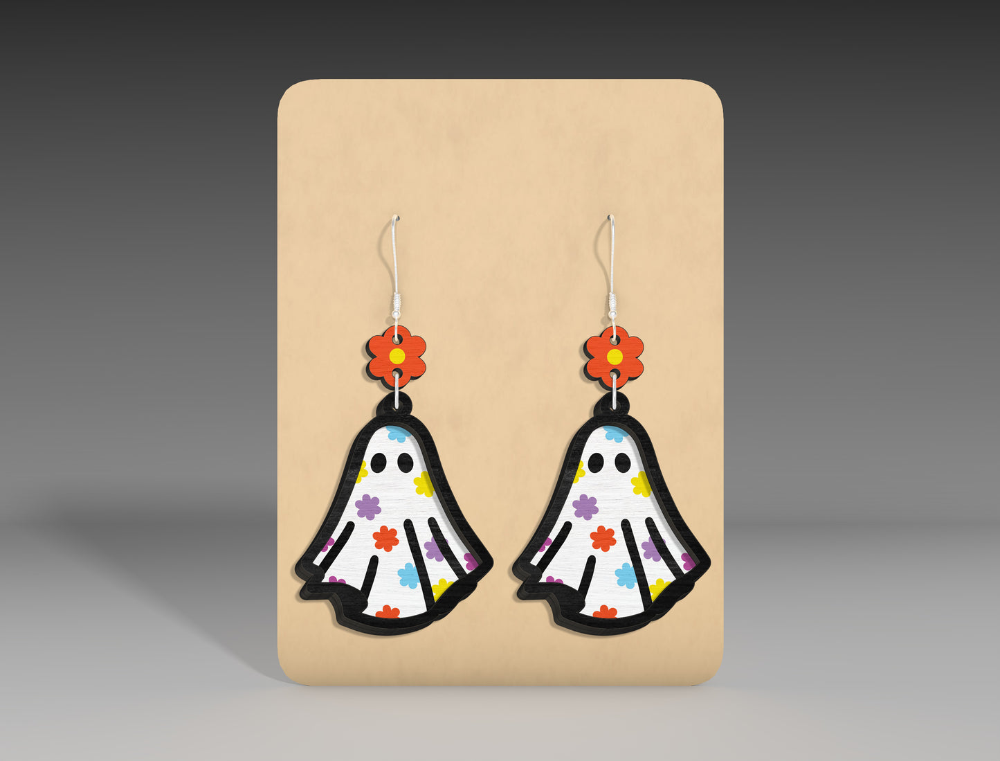 Halloween Floral Ghost Earrings SVG Bundle 3 Designs for xTool LightBurn Glowforge