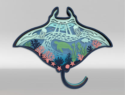 Multilayer Ocean Animal SVG Bundle Laser Cut File for Glowforge