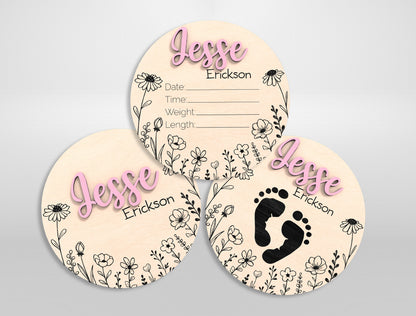 Personalized Baby Birth Stat SVG for xTool and Glowforge