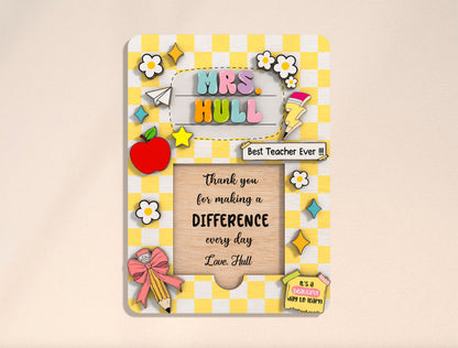Personalized Teacher Sticky Note Holder SVG Bundle Laser Cut File for Glowforge and LightBurn