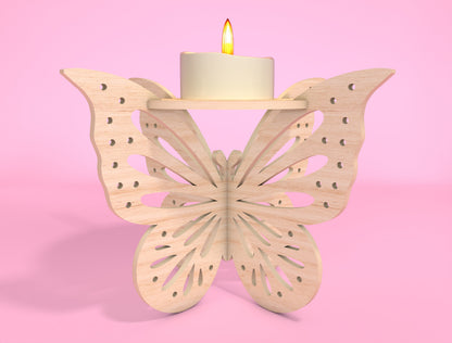 Butterfly Candle Holder SVG Bundle Laser Cut File for xTool and Glowforge