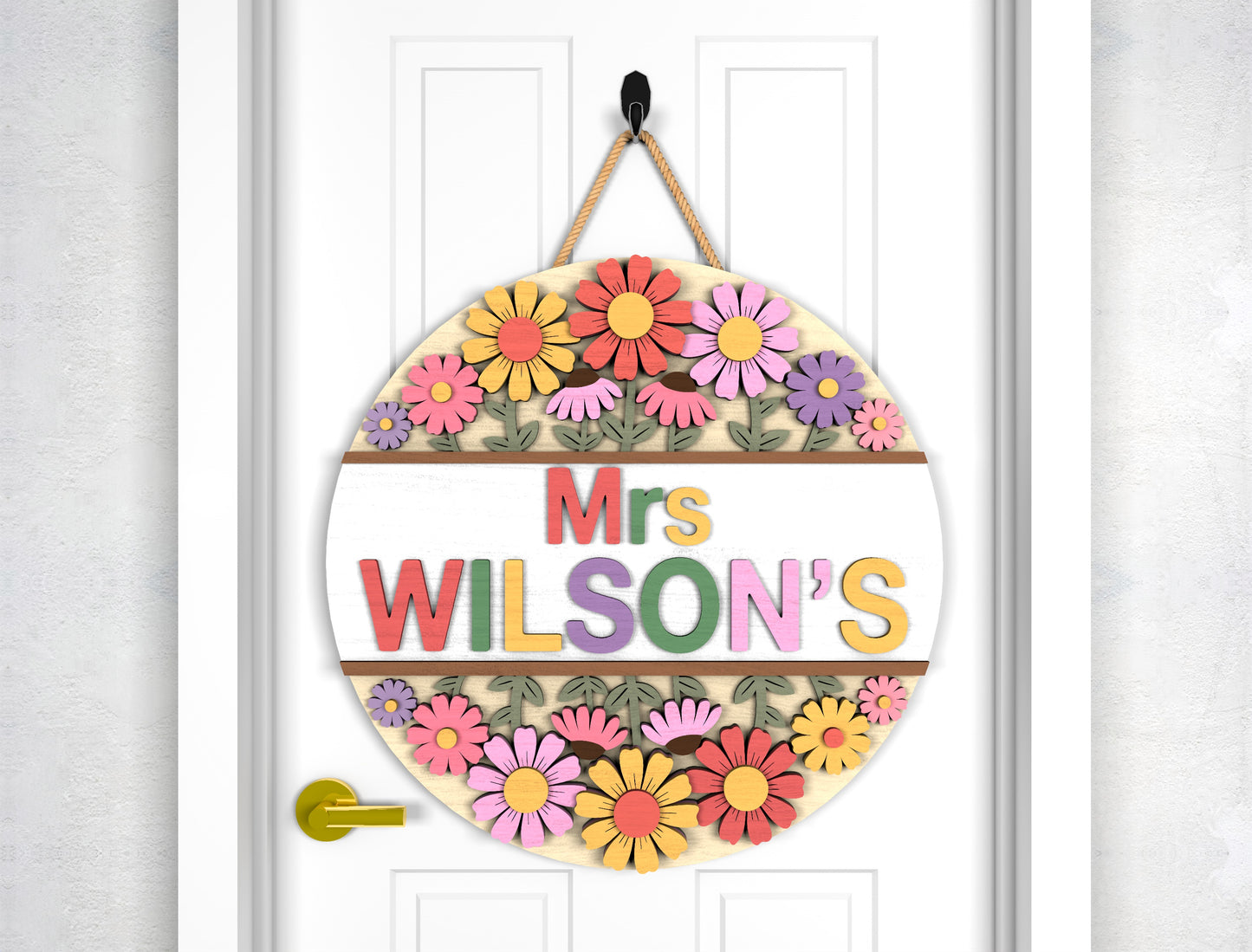Personalized Retro School Door Hanger SVG Laser Cut File for xTool and Glowforge
