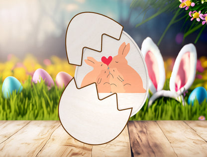 Easter Egg Decor SVG Cute Easter Wooden Tabletop for Glowforge and xTool