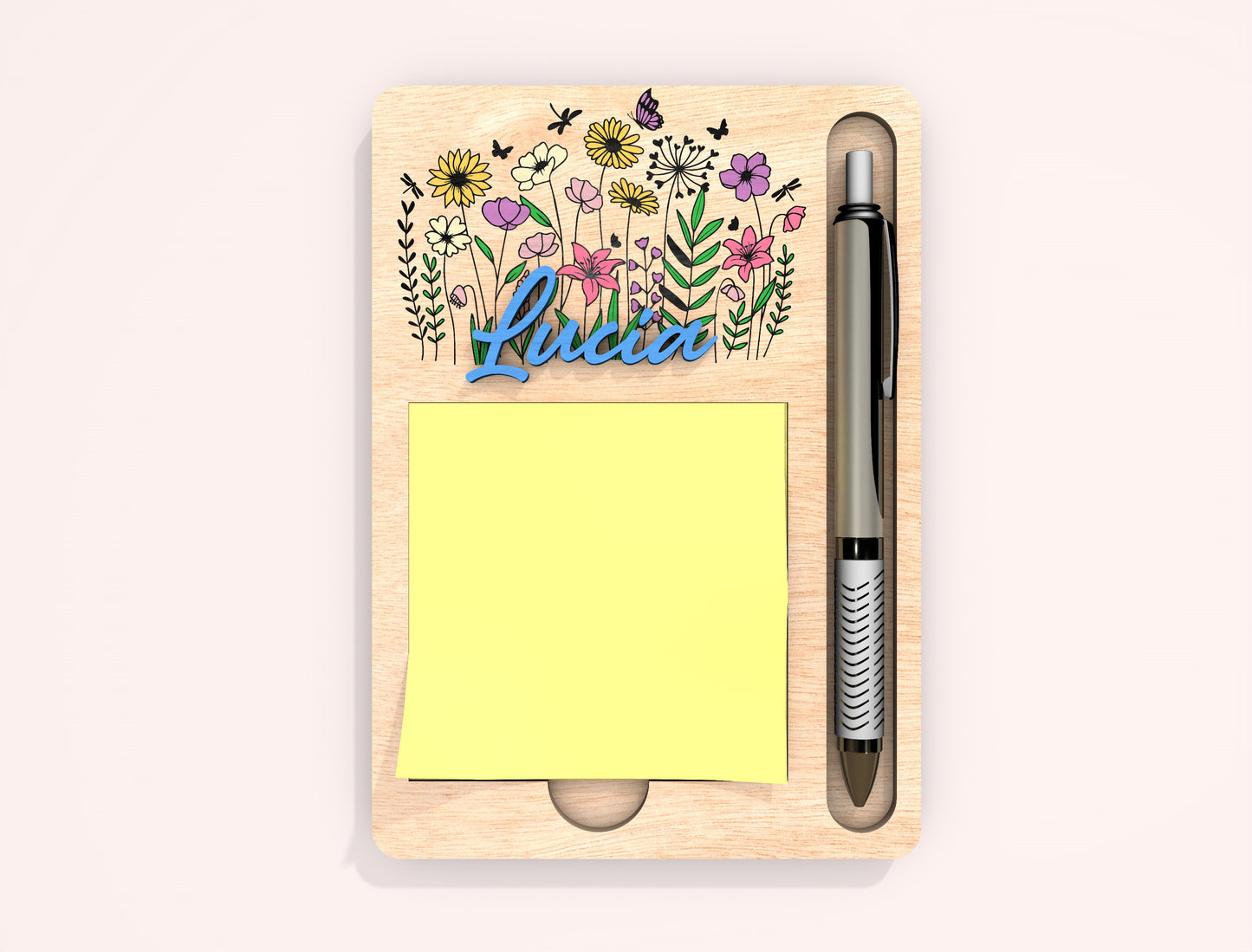 Personalized Floral Note Holder SVG Bundle Laser Cut File for Glowforge and xTool