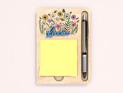 Personalized Floral Note Holder SVG Bundle Laser Cut File for Glowforge and xTool
