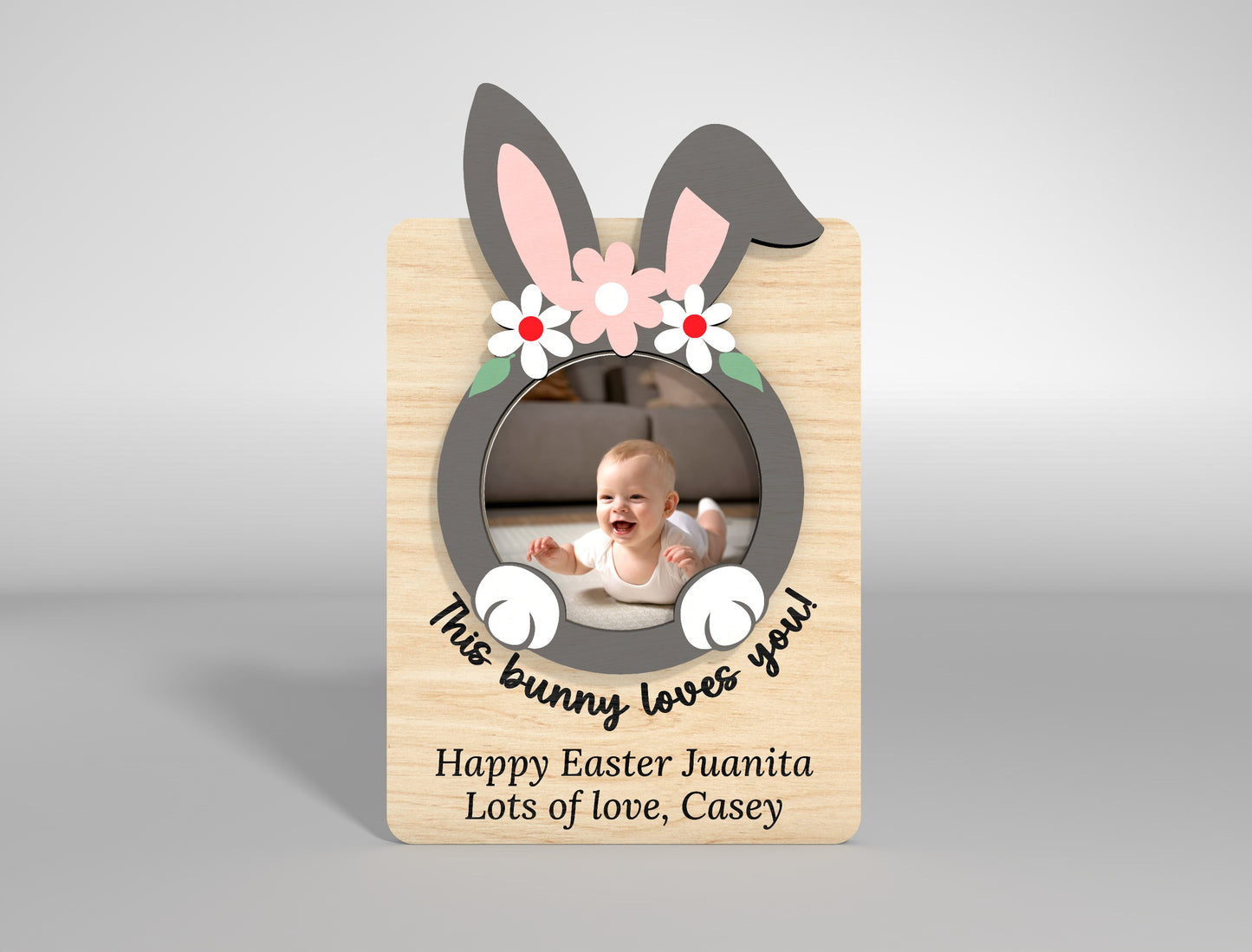 Easter Photo Frame SVG Bunny Baby Happy Easter 5 Designs for Glowforge and xTool