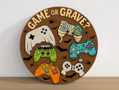 Funny Halloween Door Sign SVG Bundle 9 Designs for LightBurn Glowforge xTool
