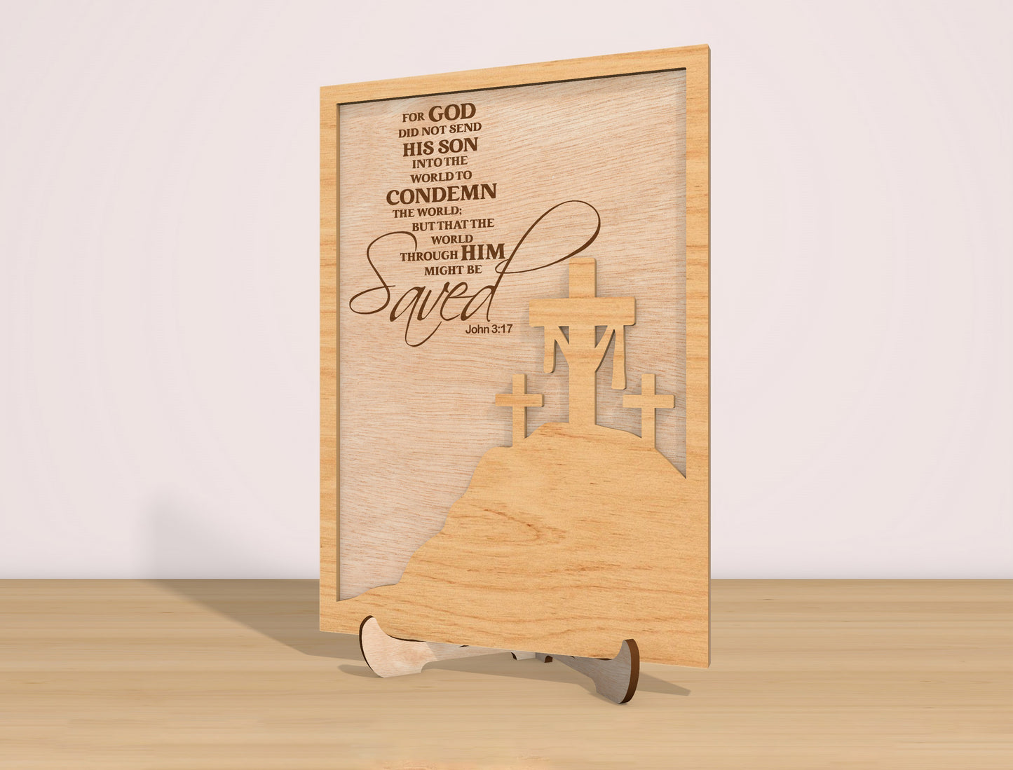 Christian Easter Tabletop Sign SVG He Is Risen Scripture for LightBurn
